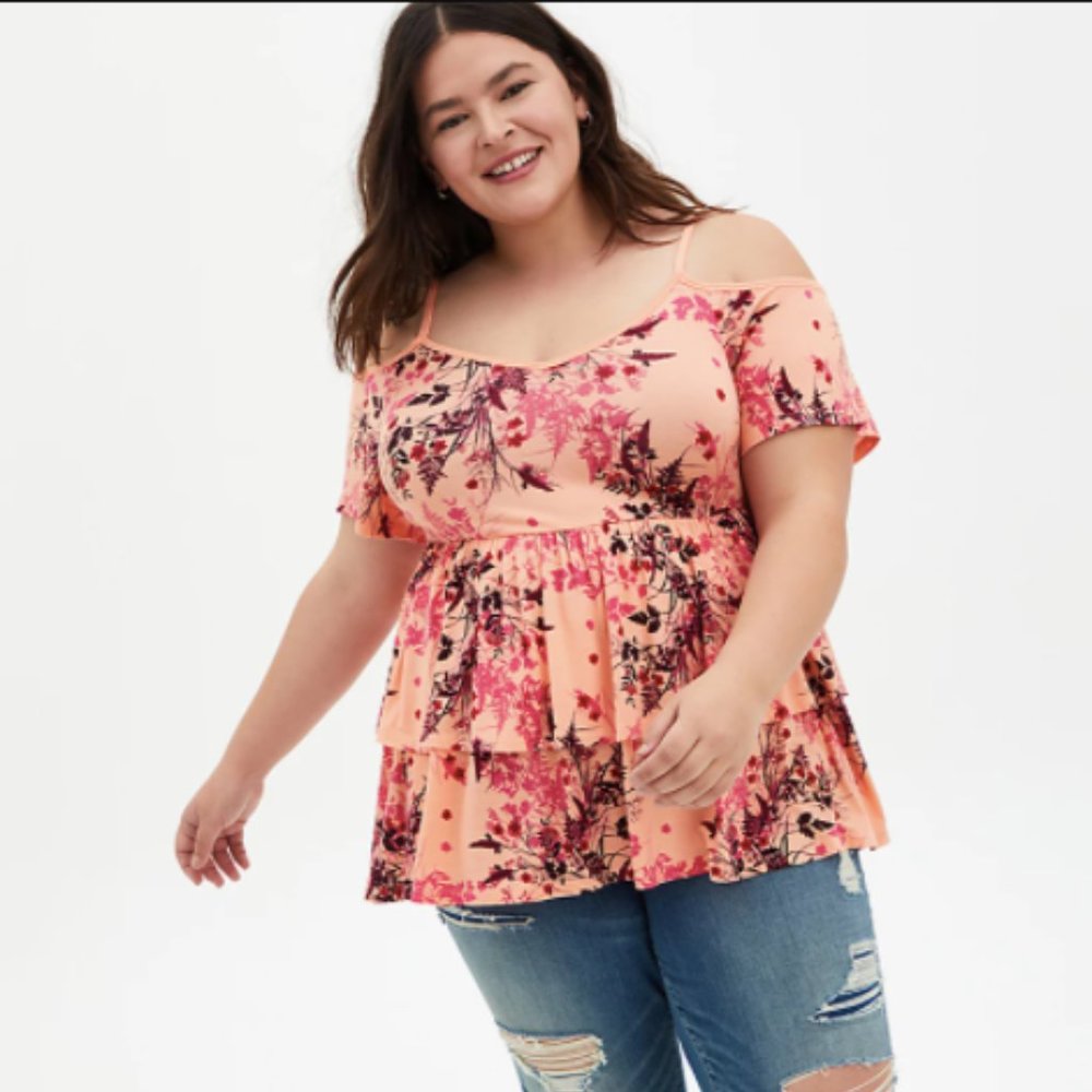 Super Soft Floral Babydoll Top(New w/o Tags)
